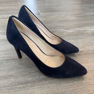 Cole Haan Women’s Blue Suede 3.5” Heels Size 6.5 Classic Pointed Toe Dress Pumps